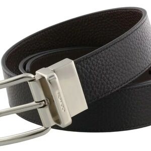 Coach Reversible Pebbled Leather Belt Black/Brown - Cut-To-Size - NWT